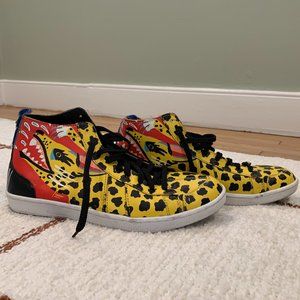 Sawa Tsagué Leather Hightop sneakers with unique artwork sz 39